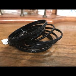 Black sparkle bangles